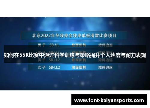 如何在55K比赛中通过科学训练与策略提升个人速度与耐力表现