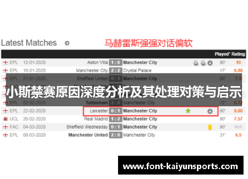 小斯禁赛原因深度分析及其处理对策与启示