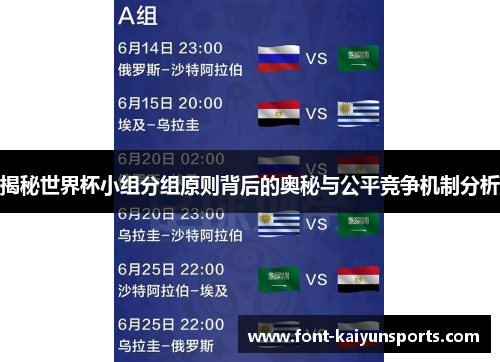 揭秘世界杯小组分组原则背后的奥秘与公平竞争机制分析